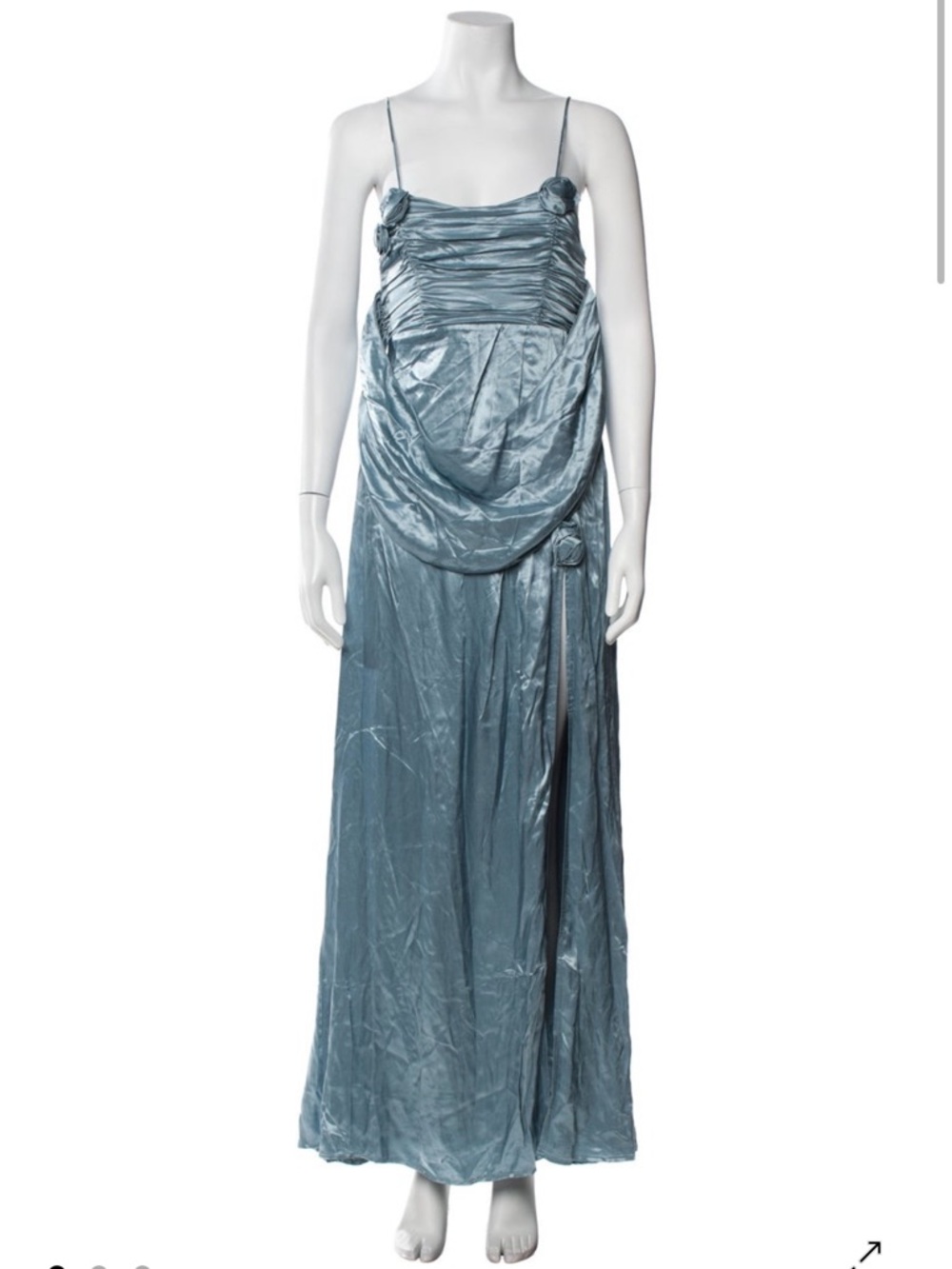 For Love And Lemons Slate Blue Satin Gown